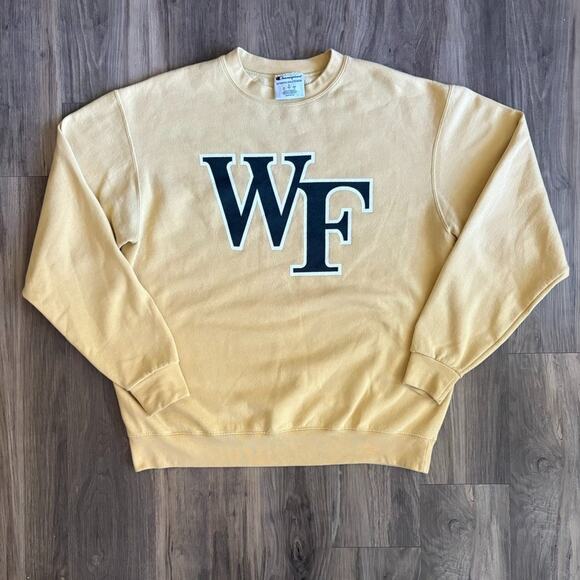 CHAMPION Wake Forest University Sweatshirt Size Men's Size L Pullover Yellow - Picture 1 of 4